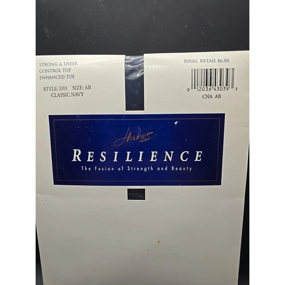 Hanes Resilience‎ Pantyhose Size AB Classic Navy Control Top Style New